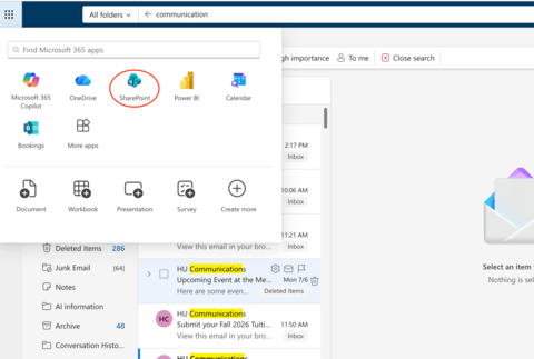 Go to Sharepoint