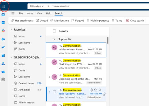 Email homepage nine dots